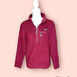 NWT Patagonia Women's Retro Pile Marsupial Pullover Chicory Red Size Medium